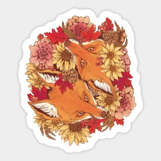 Autumn Fox Bloom Sticker